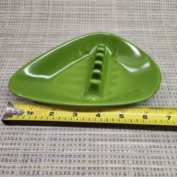 Vintage Mid-Century Modern MCM Anholt Ashtray Green Melamine Triangle Design - Picture 5 of 7